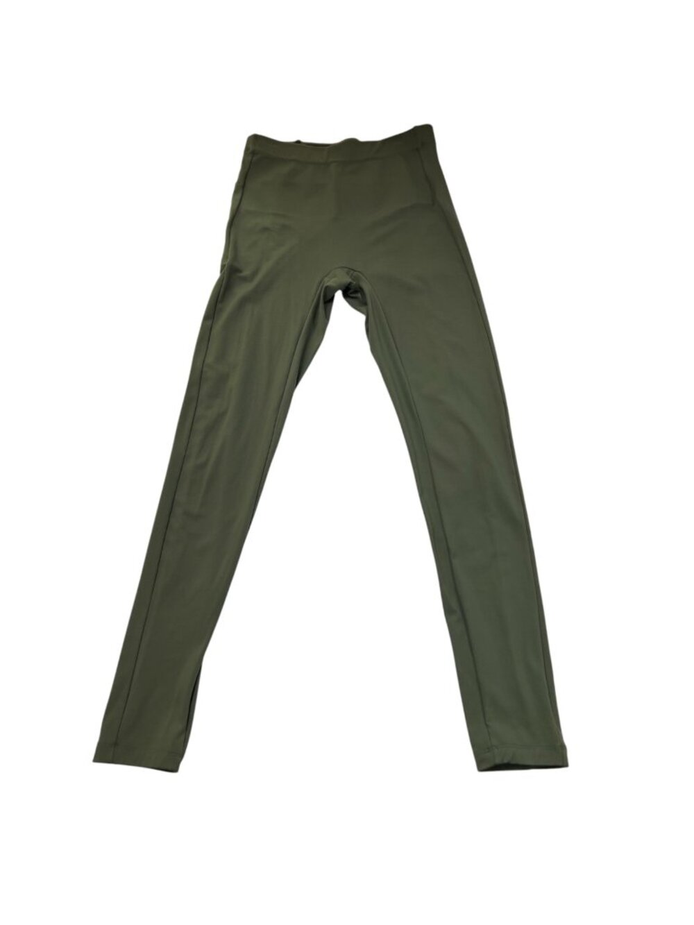 A DAY Layered Up High Waisted Leggings Olive Green 28" Inseam Size Small